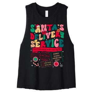 Christmas SantaS Delivery Service L&D Labor Delivery Nurse Women's Racerback Cropped Tank