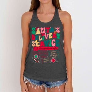 Christmas SantaS Delivery Service L&D Labor Delivery Nurse Women's Knotted Racerback Tank