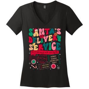 Christmas SantaS Delivery Service L&D Labor Delivery Nurse Women's V-Neck T-Shirt