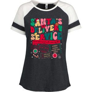 Christmas SantaS Delivery Service L&D Labor Delivery Nurse Enza Ladies Jersey Colorblock Tee