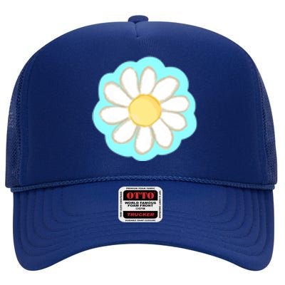 Cool Summer Daisy Aesthetic High Crown Mesh Back Trucker Hat