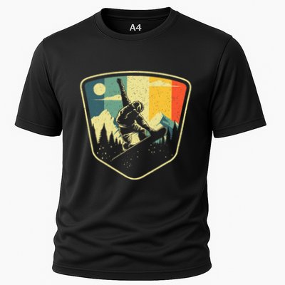 Cool Snowboarding Design Vintage Snowboarder Performance Shirt