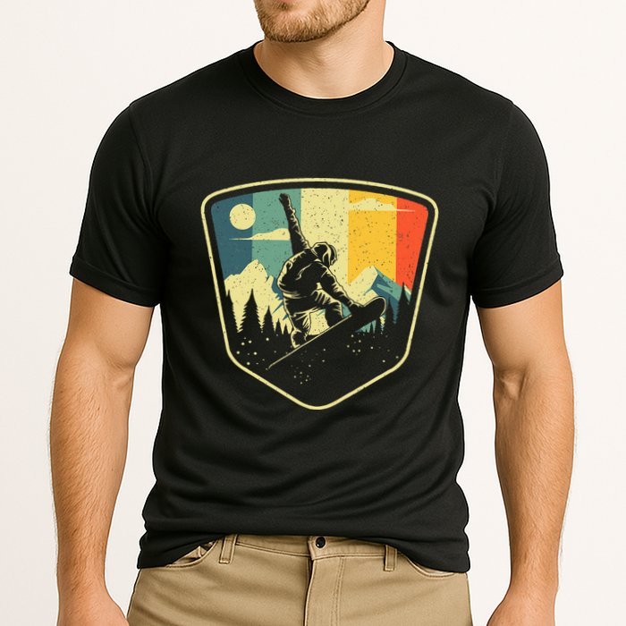Cool Snowboarding Design Vintage Snowboarder Performance Shirt