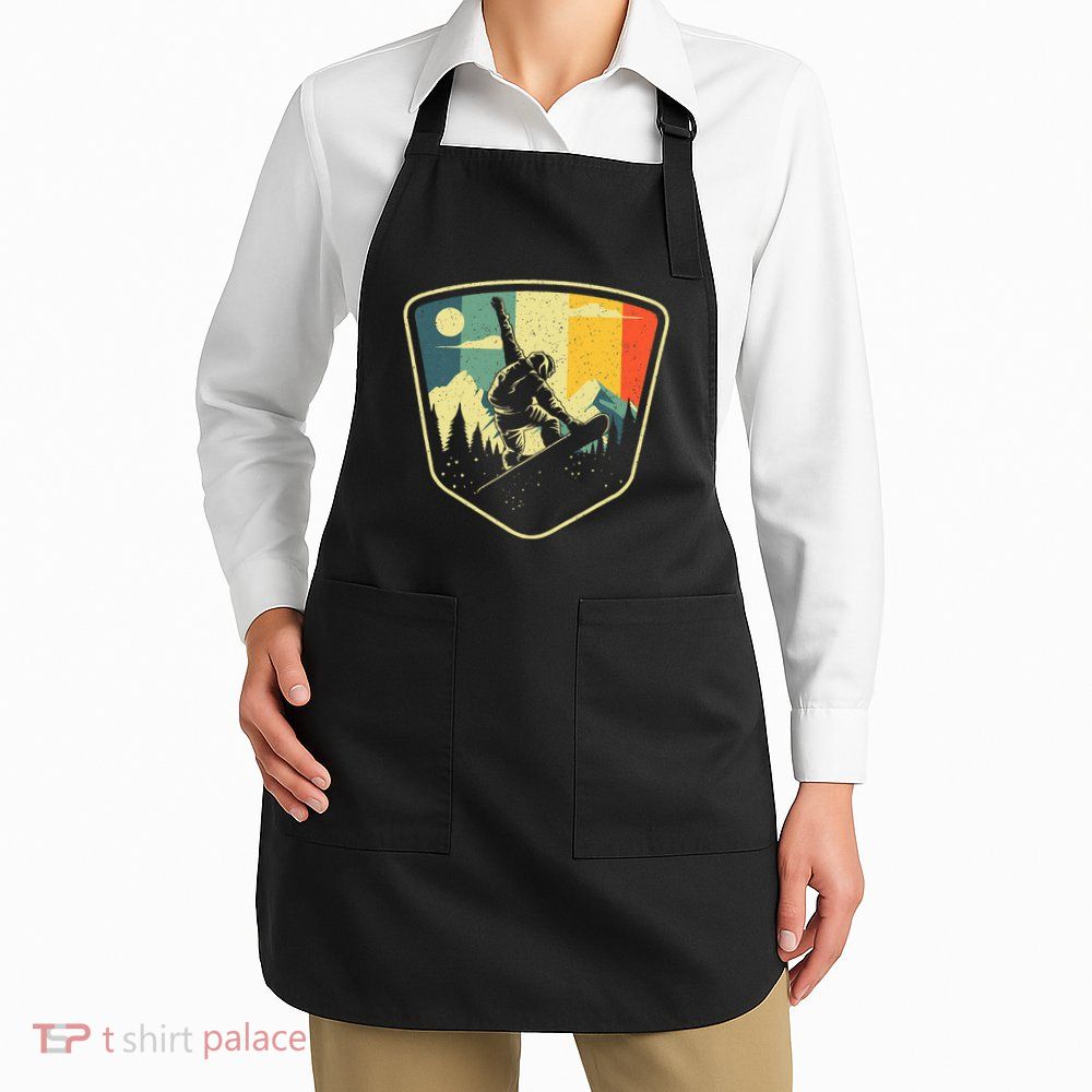 Cool Snowboarding Design Vintage Snowboarder Apron