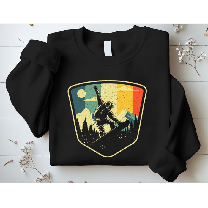 Cool Snowboarding Design Vintage Snowboarder Sweatshirt