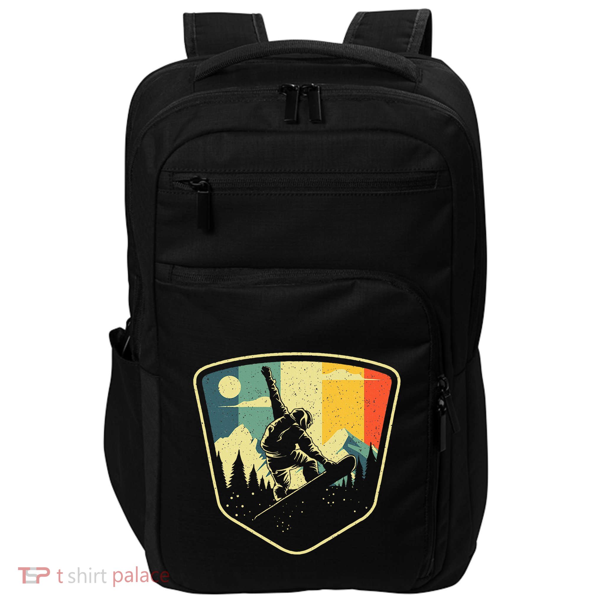 Cool Snowboarding Design Vintage Snowboarder Impact Tech Backpack