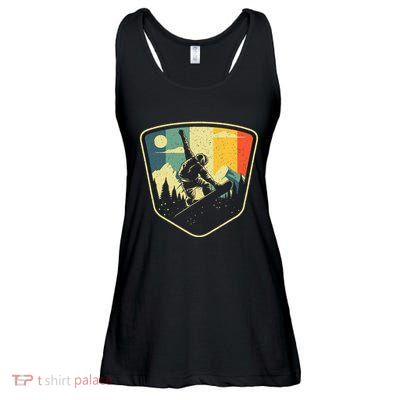 Cool Snowboarding Design Vintage Snowboarder Ladies Essential Flowy Tank