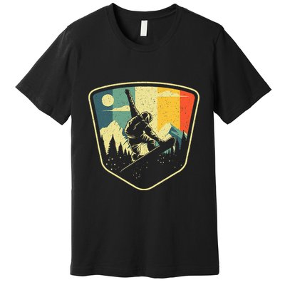 Cool Snowboarding Design Vintage Snowboarder Premium T-Shirt