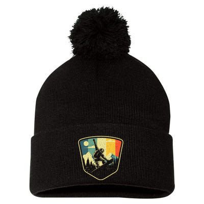 Cool Snowboarding Design Vintage Snowboarder Pom Pom 12in Knit Beanie