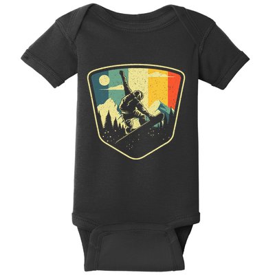 Cool Snowboarding Design Vintage Snowboarder Baby Bodysuit