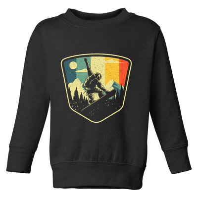 Cool Snowboarding Design Vintage Snowboarder Toddler Sweatshirt