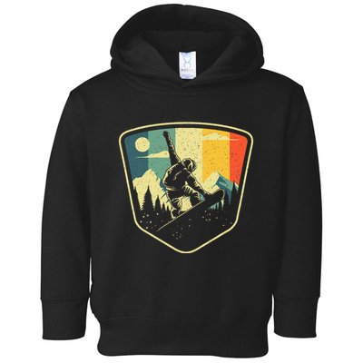 Cool Snowboarding Design Vintage Snowboarder Toddler Hoodie