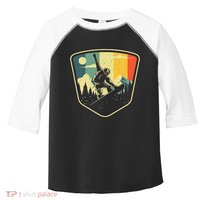 Cool Snowboarding Design Vintage Snowboarder Toddler Fine Jersey T-Shirt