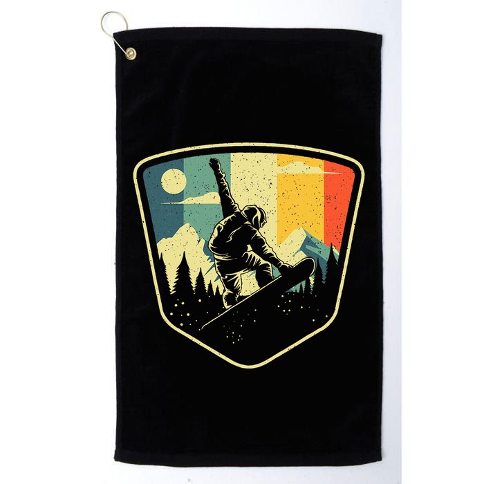 Cool Snowboarding Design Vintage Snowboarder Golf Towel