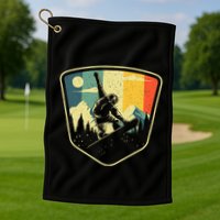 Cool Snowboarding Design Vintage Snowboarder Golf Towel