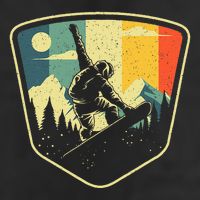 Cool Snowboarding Design Vintage Snowboarder Golf Towel