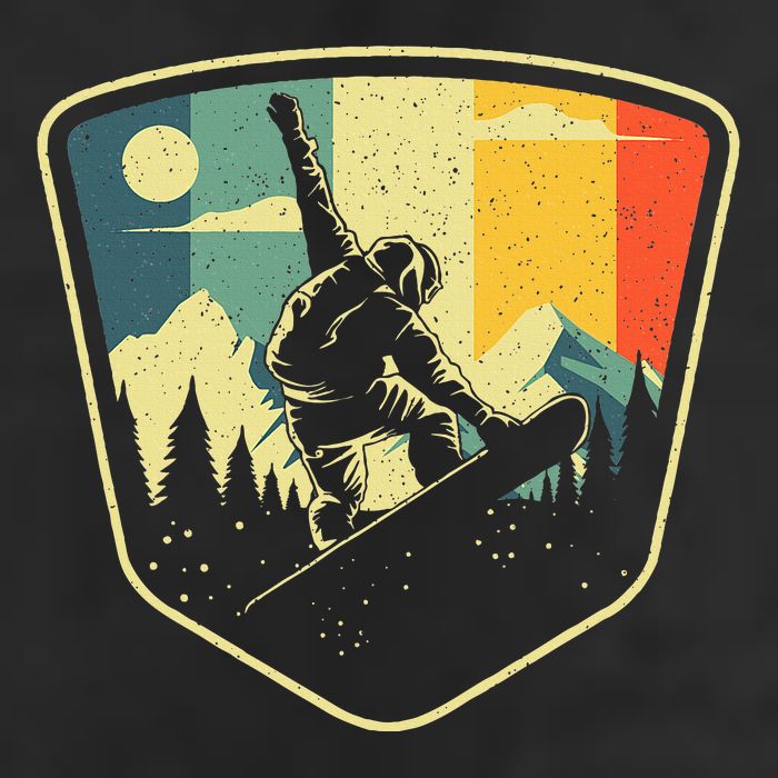 Cool Snowboarding Design Vintage Snowboarder Golf Towel