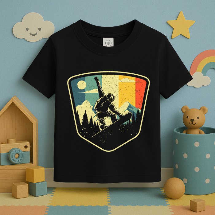 Cool Snowboarding Design Vintage Snowboarder Toddler T-Shirt