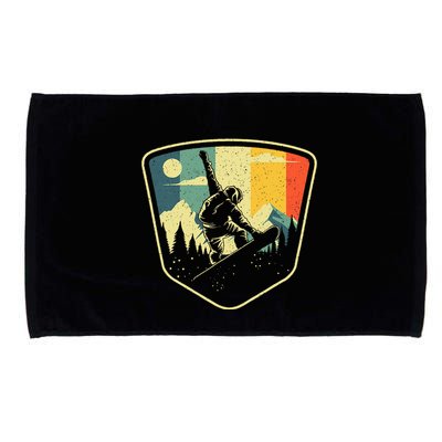 Cool Snowboarding Design Vintage Snowboarder Microfiber Hand Towel