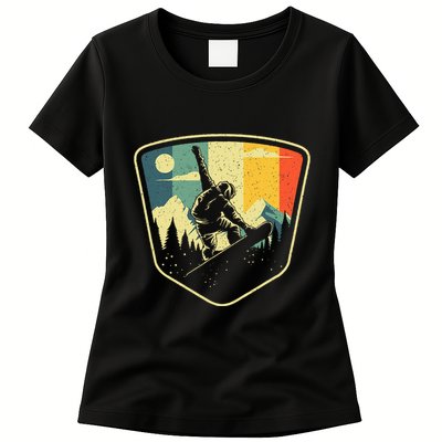 Cool Snowboarding Design Vintage Snowboarder Womens T-Shirt