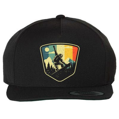 Cool Snowboarding Design Vintage Snowboarder Wool Snapback Cap