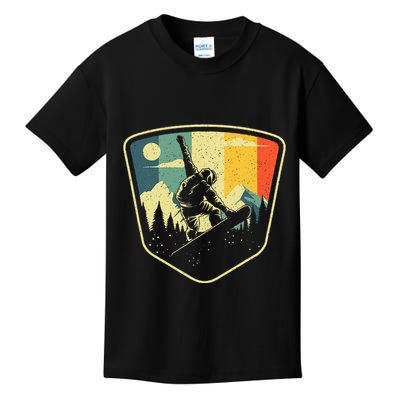 Cool Snowboarding Design Vintage Snowboarder Kids T-Shirt