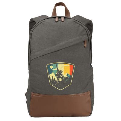 Cool Snowboarding Design Vintage Snowboarder Cotton Canvas Backpack