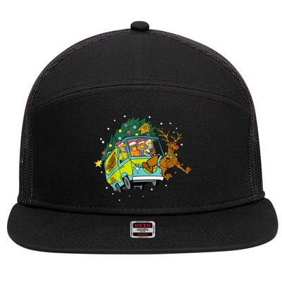 Christmas Scooby .Doo Mystery Machine Xmas Reindeer Gang Gift 7 Panel Mesh Trucker Snapback Hat