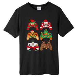 Christmas Santa Deer Gaming Controllers Gift Tall Fusion ChromaSoft Performance T-Shirt