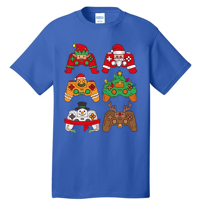 Christmas Santa Deer Gaming Controllers Gift Tall T-Shirt