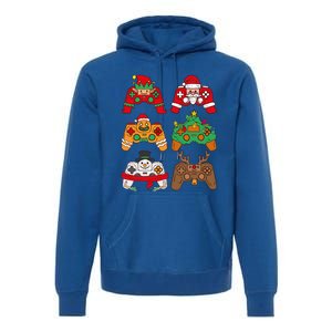 Christmas Santa Deer Gaming Controllers Gift Premium Hoodie