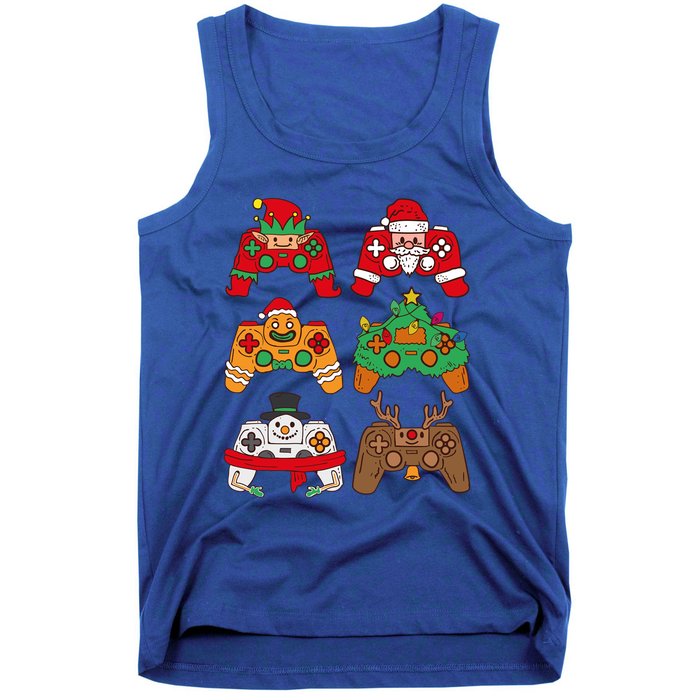 Christmas Santa Deer Gaming Controllers Gift Tank Top