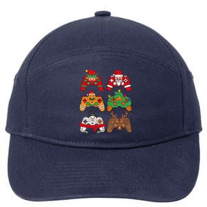 Christmas Santa Deer Gaming Controllers Gift 7-Panel Snapback Hat