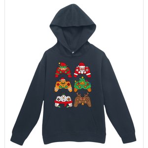 Christmas Santa Deer Gaming Controllers Gift Urban Pullover Hoodie