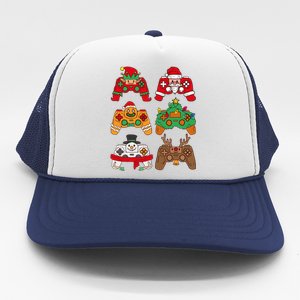 Christmas Santa Deer Gaming Controllers Gift Trucker Hat