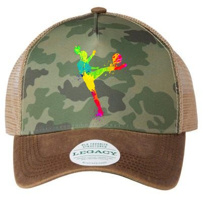 Cool Colorful Soccer Girl Soccer Player Legacy Tie Dye Trucker Hat