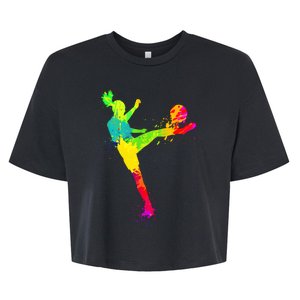 Cool Colorful Soccer Girl Soccer Player Bella+Canvas Jersey Crop Tee