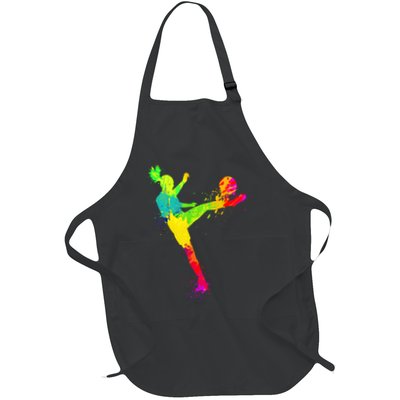 Cool Colorful Soccer Girl Soccer Player Apron