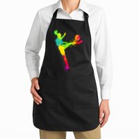 Cool Colorful Soccer Girl Soccer Player Apron