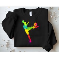 Cool Colorful Soccer Girl Soccer Player Sweatshirt