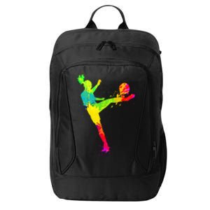 Cool Colorful Soccer Girl Soccer Player City Backpack