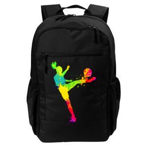 Cool Colorful Soccer Girl Soccer Player Daily Commute Backpack