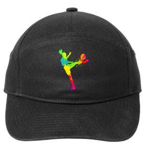 Cool Colorful Soccer Girl Soccer Player 7-Panel Snapback Hat