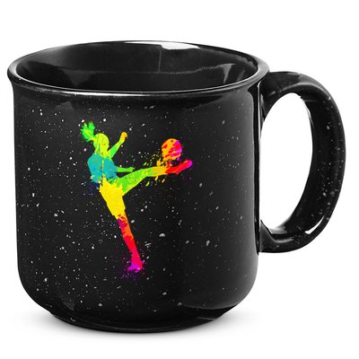 Cool Colorful Soccer Girl Soccer Player 15oz Campfire Ceramic Mug