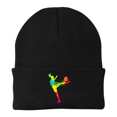Cool Colorful Soccer Girl Soccer Player Beanie