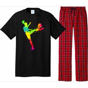 Cool Colorful Soccer Girl Soccer Player Pajama Set