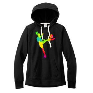 Cool Colorful Soccer Girl Soccer Player Women's Fleece Hoodie