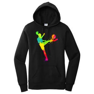 Cool Colorful Soccer Girl Soccer Player Women's Pullover Hoodie