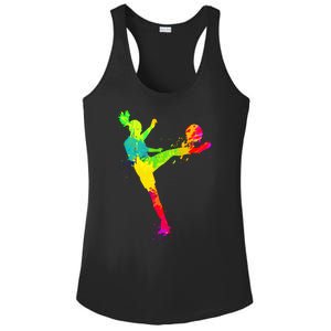 Cool Colorful Soccer Girl Soccer Player Ladies PosiCharge Competitor Racerback Tank