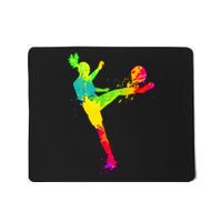 Cool Colorful Soccer Girl Soccer Player Mousepad